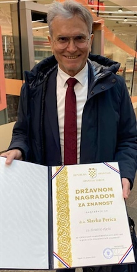 dr. sc. Slavko Perica nagrađen je državnom nagradom za znanost